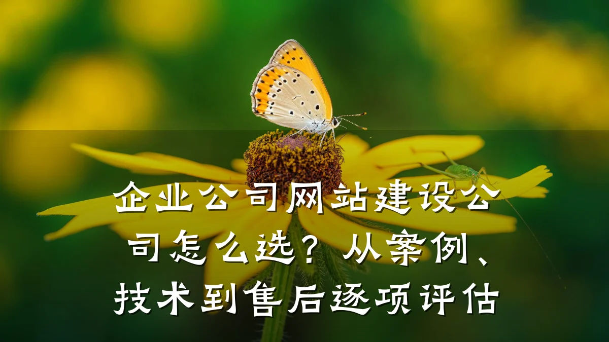 企业公司网站建设公司怎么选？从案例、技术到售后逐项评估