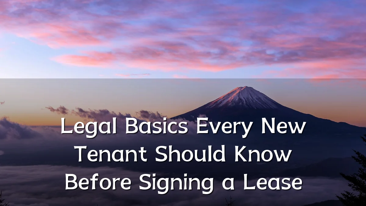 Legal Basics Every New Tenant Should Know Before Signing a Lease