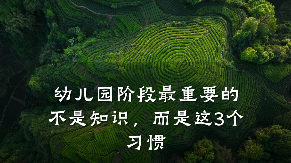 幼儿园阶段最重要的不是知识，而是这3个习惯