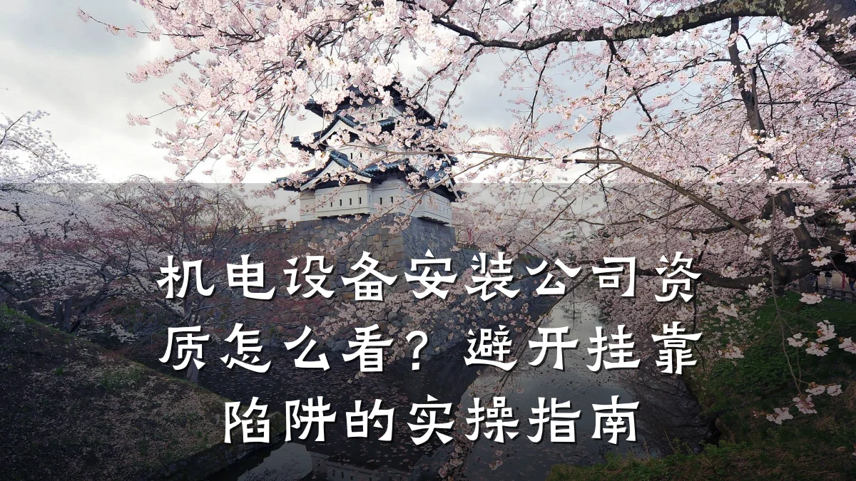 机电设备安装公司资质怎么看?避开挂靠陷阱的实操指南